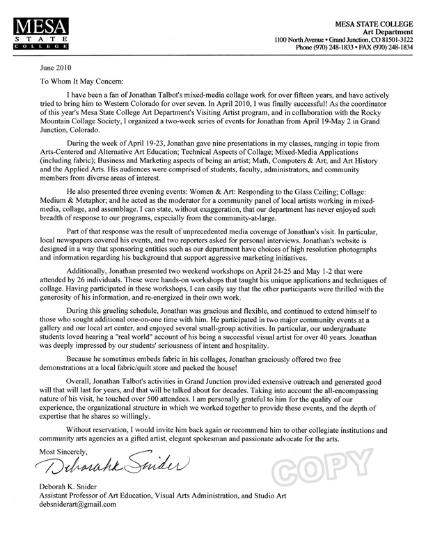 mesa state letter
